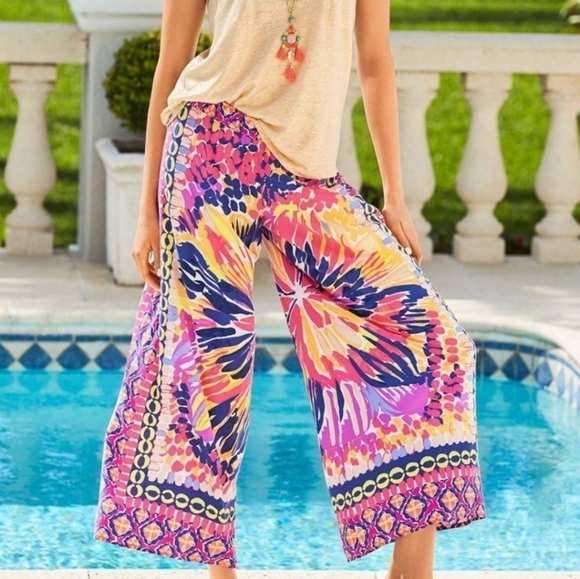 LILLY PULITZER Lisbeth Crop Wide Leg Pants Small - Picture 1 of 12